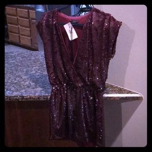 Beautiful Wine colored sequin romper